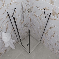 Triton Душевой уголок Йота-Блэк 90x90 – фотография-7